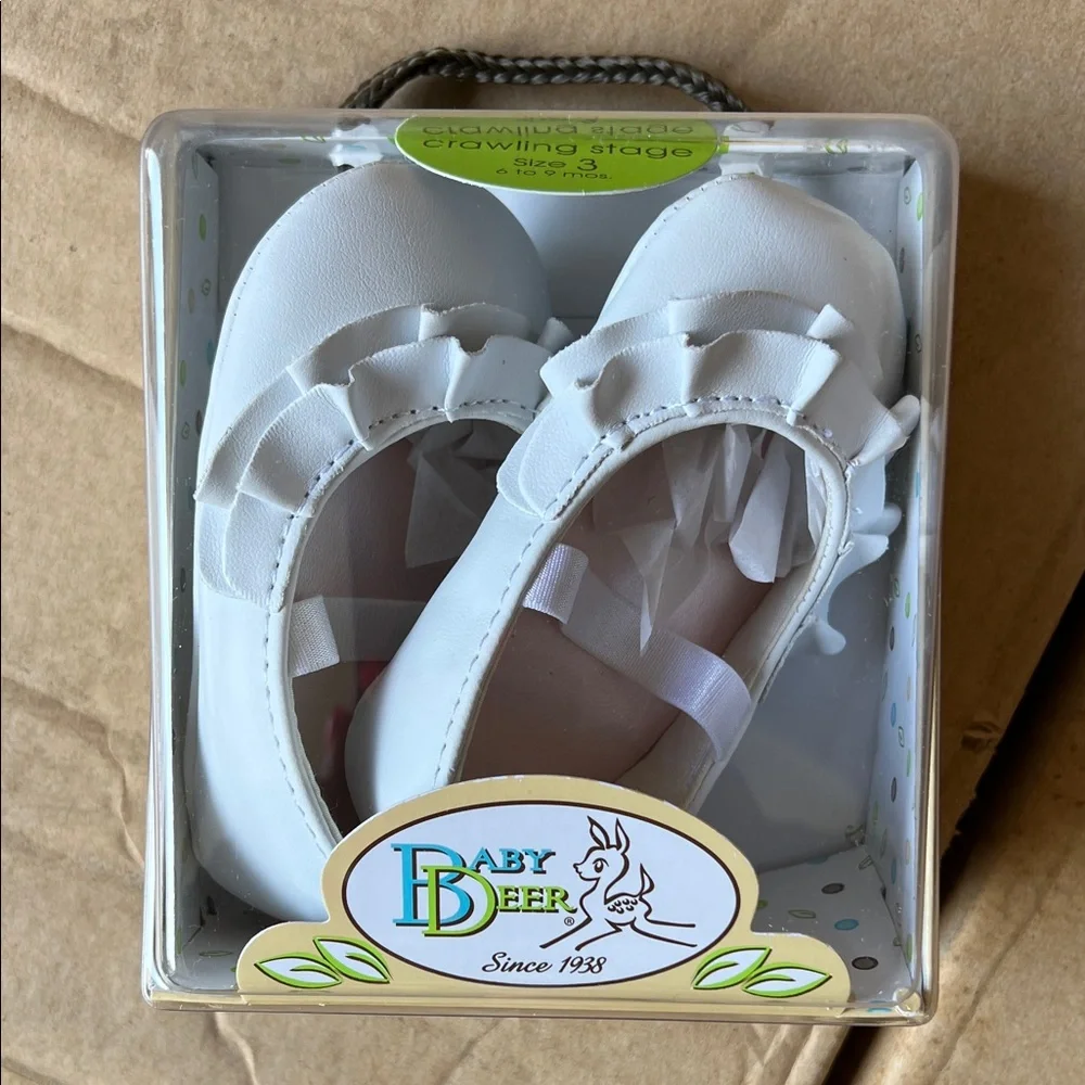 Baby Deer White Ruffle Strap Baby Shoes